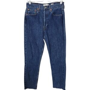 RE/DONE High Rise Rigid Crop Jean in Dark Wash Size 30